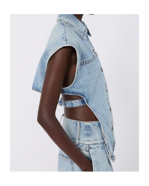 Sportmax Blue Layered Denim Jacket