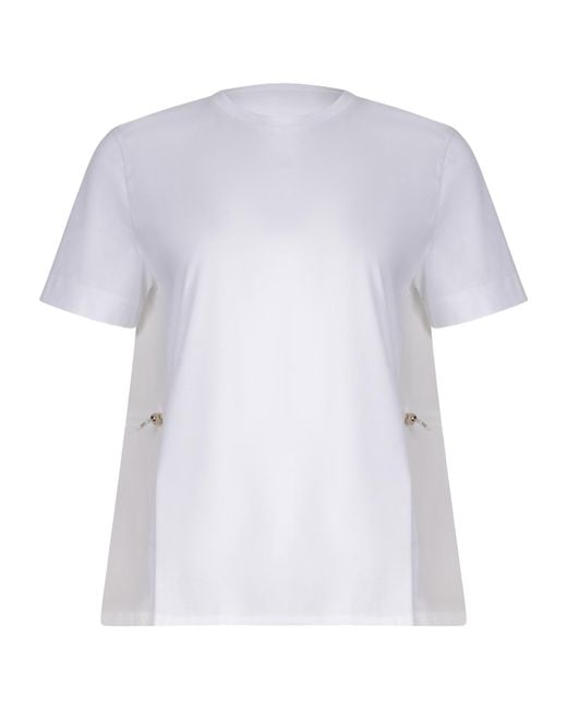 Herno White Sheer Back Drawstring T-Shirt
