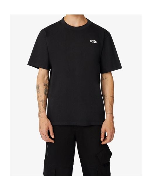 Gcds Black Low Band Logo Regular T-Shirt for men