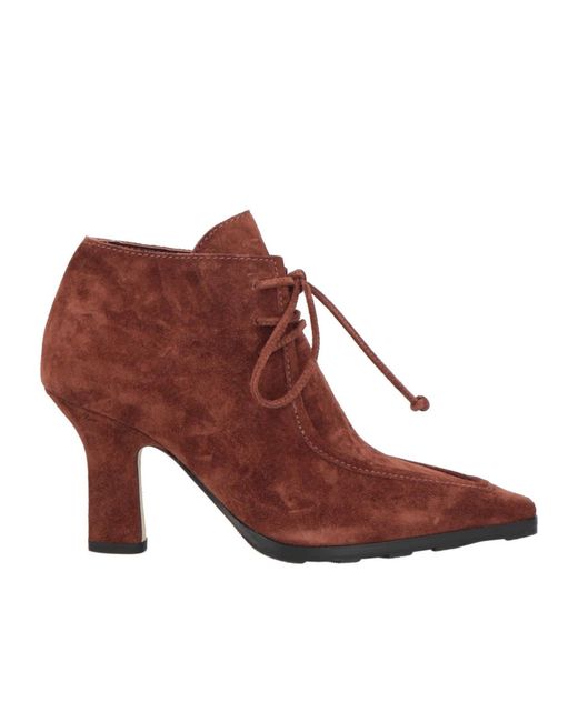 Burberry Brown Simple Laced Ankle Boots