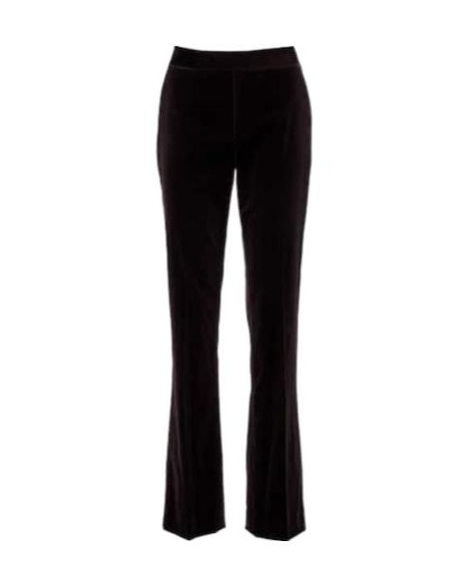 Ralph Lauren Black Cotton-Blend Velvet Straight Pants