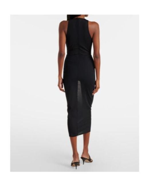 Alex Perry Black Sheer Midi Dress