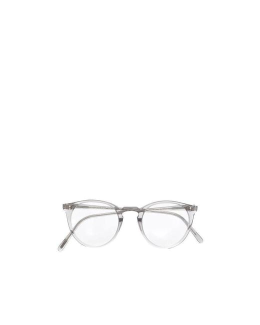 Oliver Peoples White O'Malley Oval Frame Glasses for men