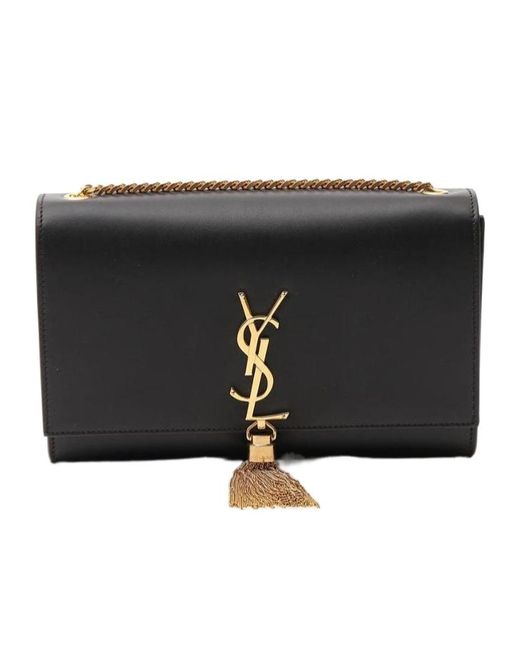 Saint Laurent Black Medium Monogram Kate Shoulder Bag