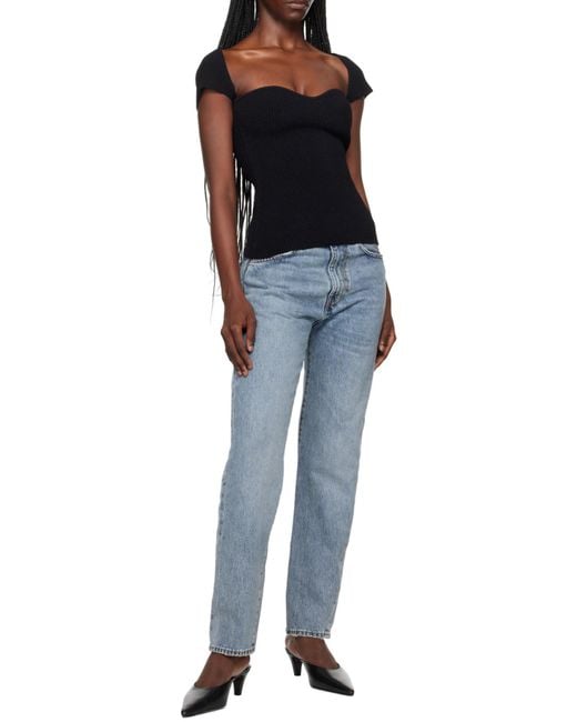 Totême Blue Totême High-Waisted Straight-Leg Jeans
