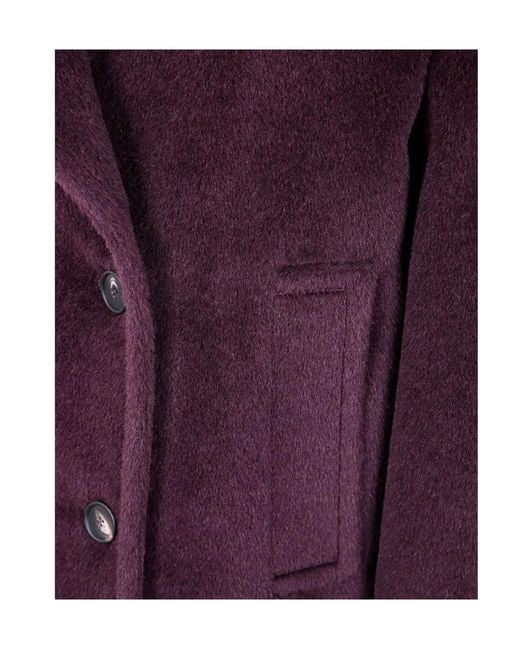 Tagliatore Purple Double-Breasted Alpaca Wool Jacket