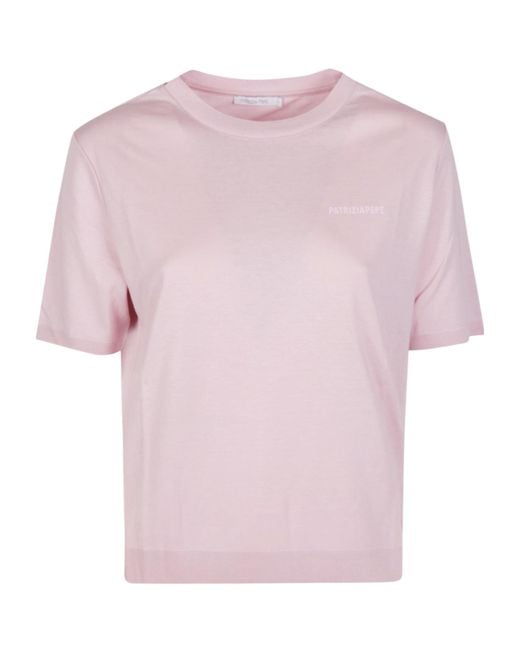 Patrizia Pepe Pink Crew-Neck T-Shirt