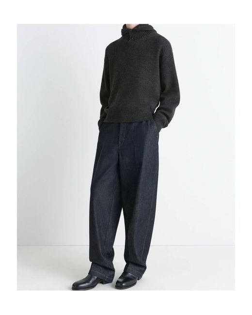 Lemaire Black Buttoned Hooded Sweater for men