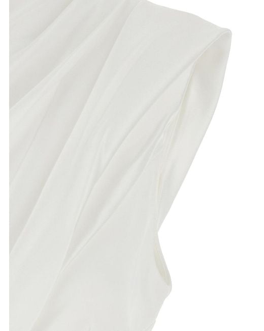 Solace London White One-Shoulder Long Dress
