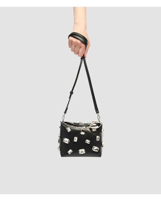 Erdem Black Mini Bloom Embellished Shoulder Bag