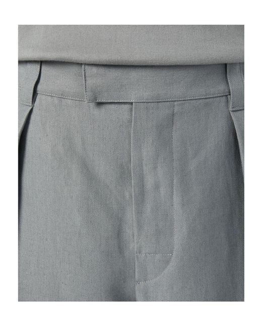 Loro Piana Gray Reinga Belt-Loop Shorts for men
