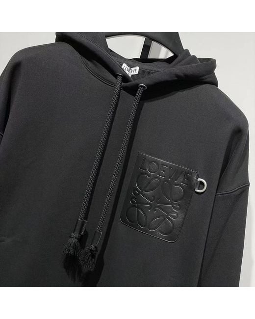 Loewe Black Relaxed Fit Hoodie for men