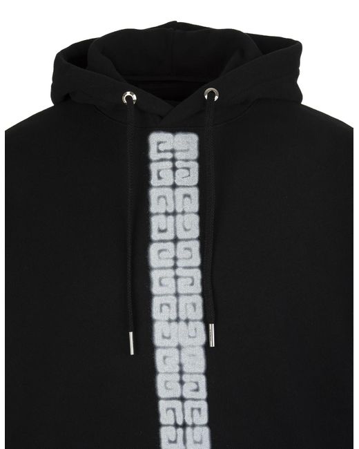 Givenchy Black 4G Tag Effect Drawstring Hoodie for men