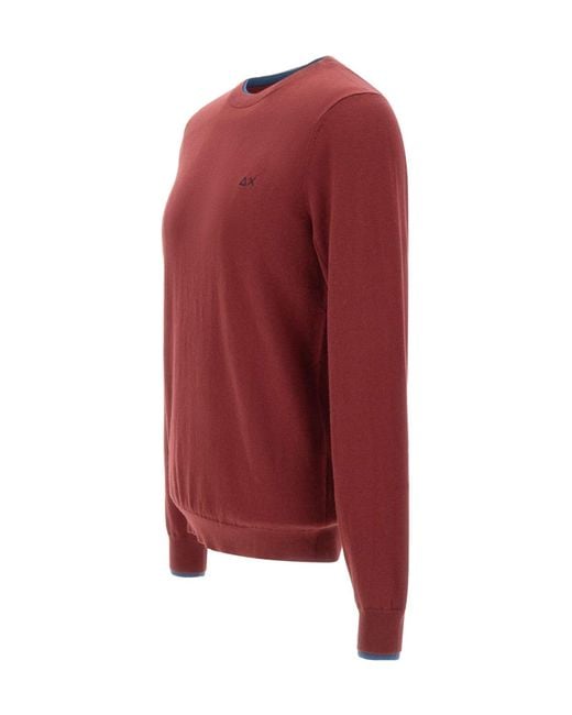 Sun 68 Logo Embroidered Crewneck Knitted Jumper for men