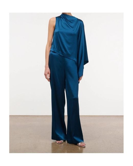 Staud Blue Silk Top