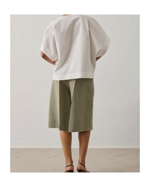 Soeur White Issa Button Short-Sleeve Blouse