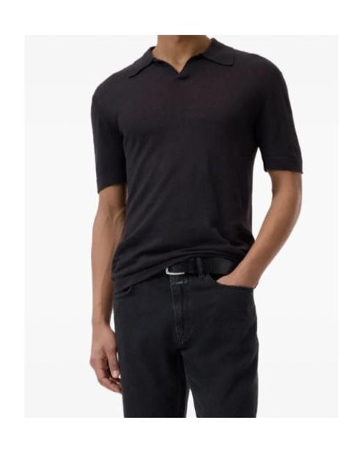 Closed Black Short-Sleeve Polo Shirt for men