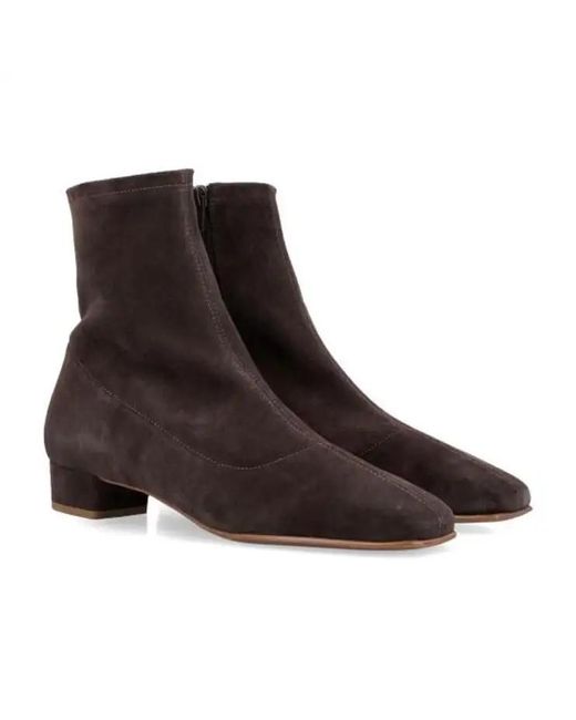 By Far Brown Suede Zip Ankle Boots