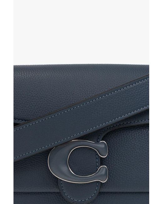 COACH Blue Tabby Logo Plaque Shoulder Bag