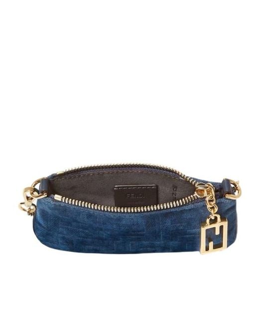 Fendi Blue Ff Fabric Coin Purse