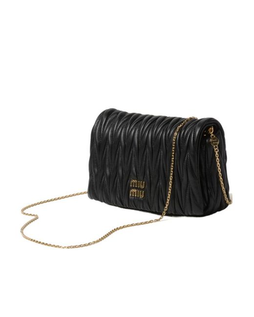 Miu Miu Black Matelassé Nappa Leather Mini-Bag