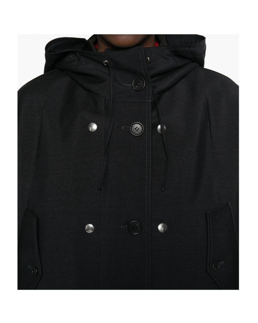 Prada Black Button-Up Hooded Jacket
