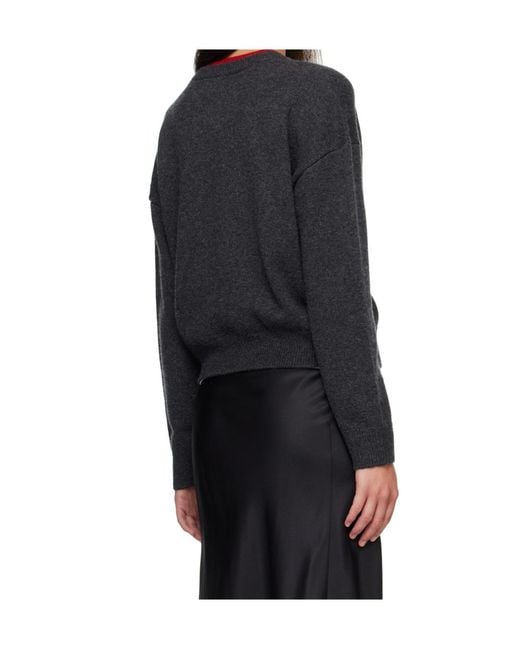 Loulou de Saison Black Two-Tone Cashmere Cardigan