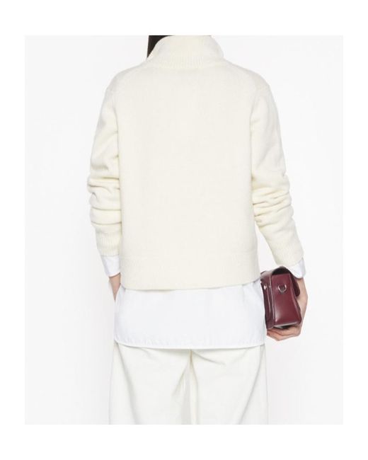 Maison Kitsuné White Maison Kitsuné Fox Head Intarsia High-Neck Cardigan