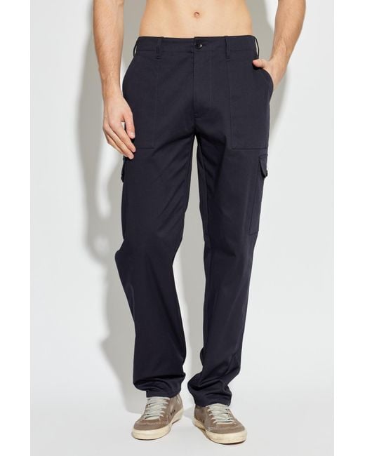 Etro Blue Pegaso Embroidered Trousers for men