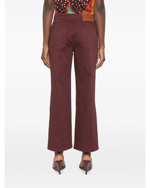Etro Red Patch-Pocket Trousers