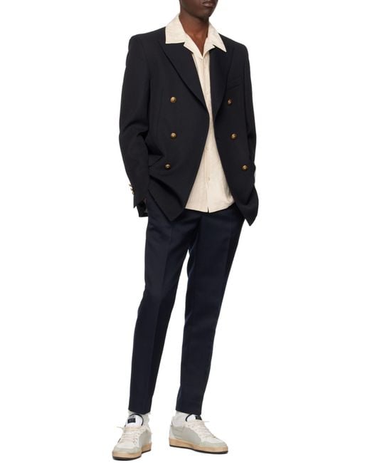 Golden Goose Deluxe Brand Blue Double-Breasted Dave Blazer for men