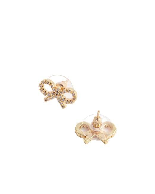 Self-Portrait Metallic Embellished Bow Earrings
