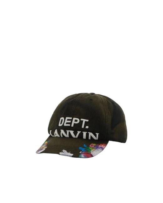 Lanvin Black Embroidered-Logo Baseball Cap for men