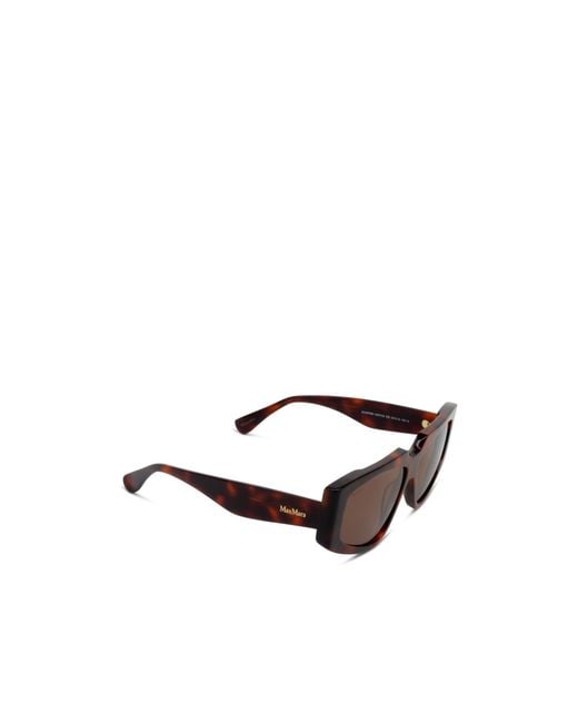Max Mara Brown Geometric Frame Sunglasses