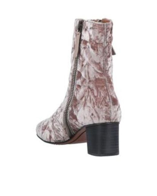 Chloé Brown Velvet Round-Toe Ankle Boots