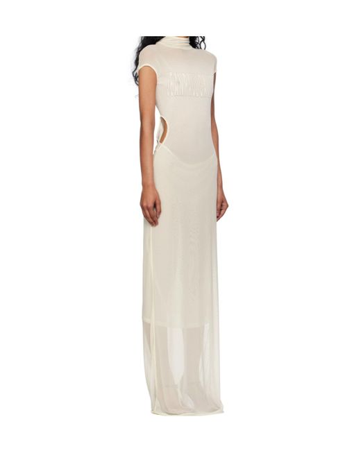 Jean Paul Gaultier White Sleeveless Flock Dress