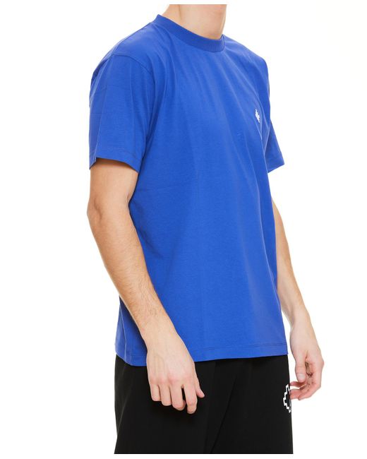Marcelo Burlon Blue County Of Milan Motif Printed Crewneck T-Shirt for men