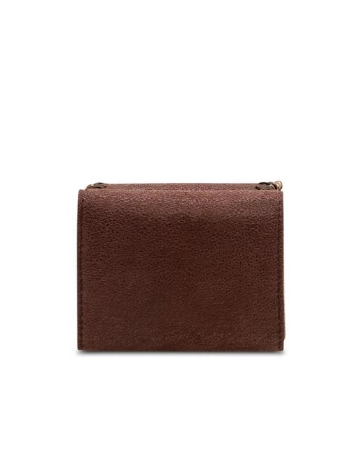 Stella McCartney Brown Chain-Detailed Bi-Fold Wallet