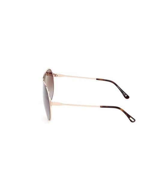 Tom Ford Purple Eyewear Gaia Pilot Frame Sunglasses for men