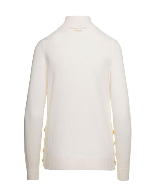 MICHAEL Michael Kors White Turtleneck Knitted Jumper