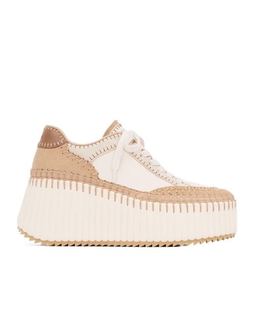 Chloé Natural Chloé Nama Platform Sneakers