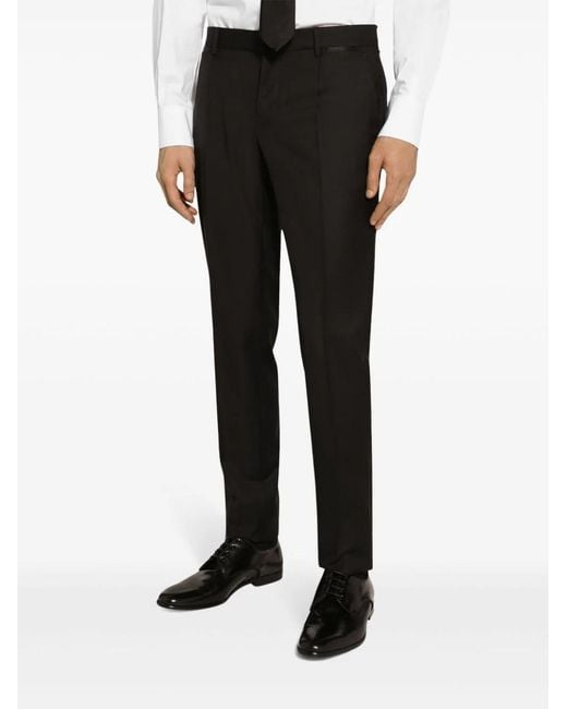 Dolce & Gabbana Black Single-Breasted Pleated Tailored Suit