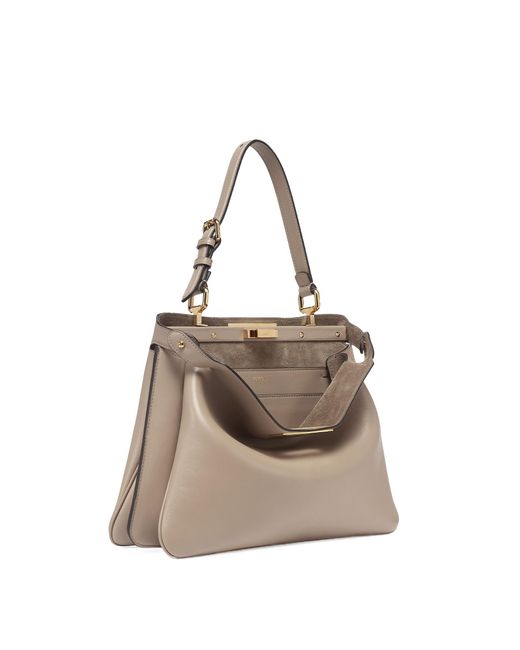 Fendi Gray Peekaboo Soft Medium Tote Bag