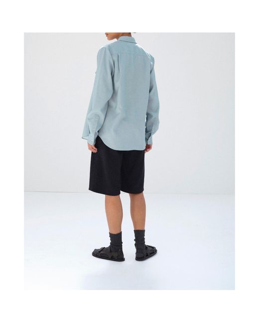 Auralee Blue Long-Sleeved Shirt