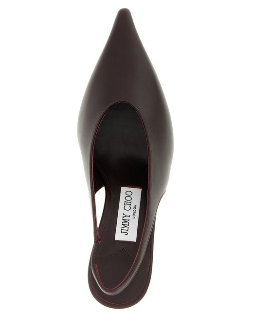 Jimmy Choo Brown Isa 80 Slingback Pointed-Toe Pumps