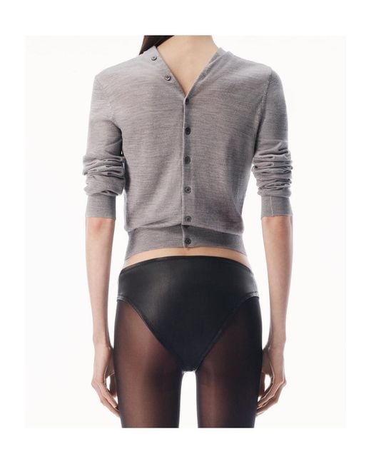 Alexander Wang Gray Button-Front Long Sleeve Cardigan