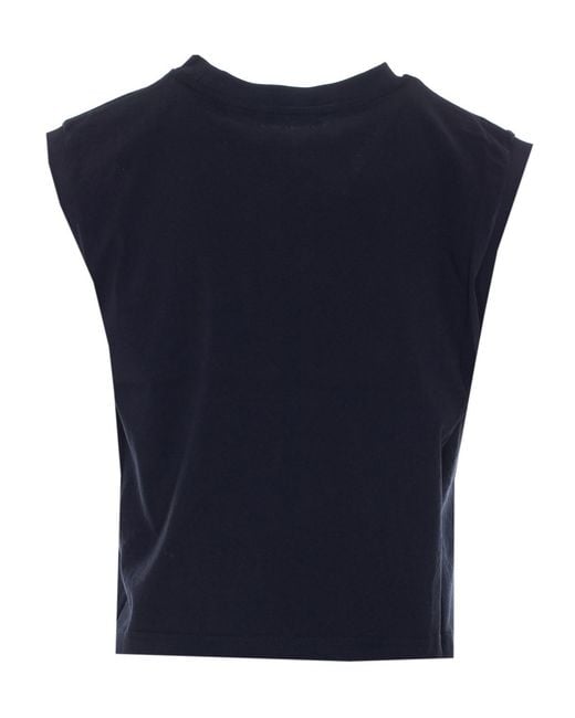 Twinset Blue Embroidered Sleeveless Top