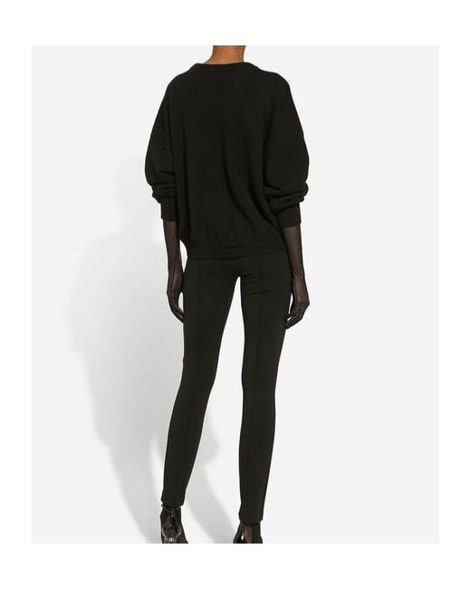 Dolce & Gabbana Black Logo Printed Knit Jumper