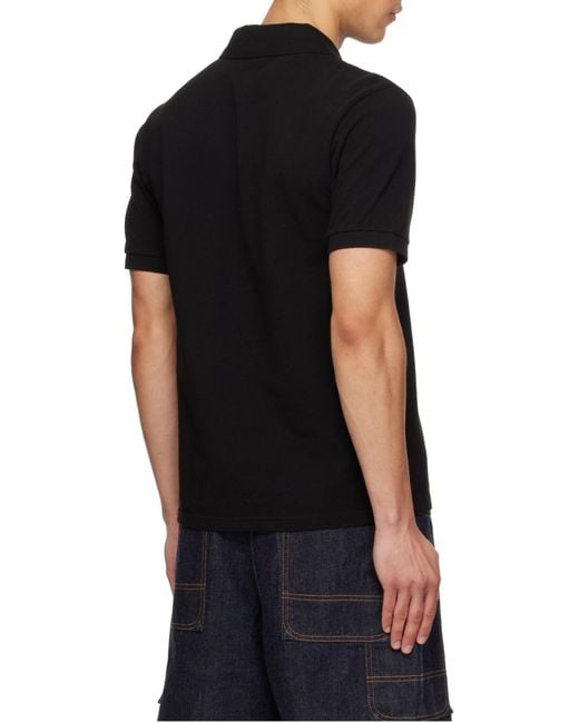 KENZO Black Winter Holidays Embroidered Slim Polo Shirt for men