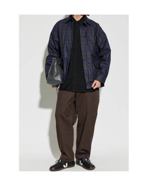 Comme des Garçons Blue Tartan-Check Zip-Up Jacket for men